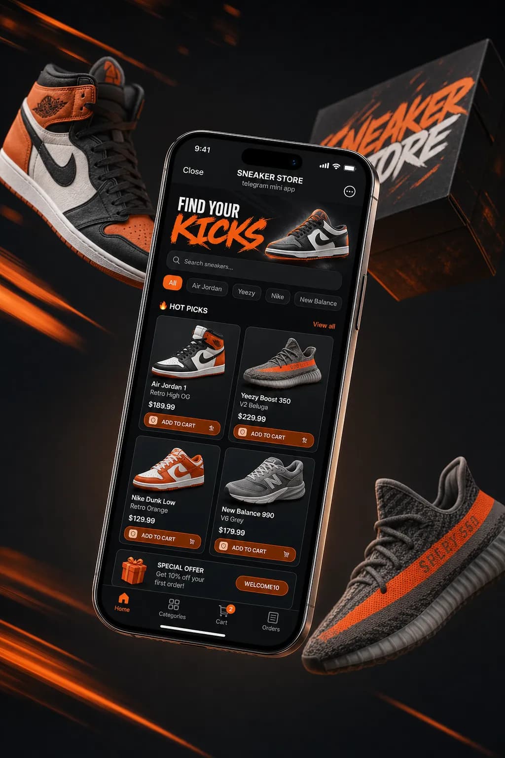 Velocity, Sneakers storefront design